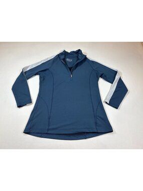Peter Millar Womens Blue and white long sleeve 1/4 Zip Pullover M (K428)